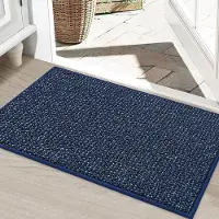 Famanu – Vuiltrap deurmat 60 x 90 cm, machinewasbaar en antislip, ideaal voor ingangen, hallen en woonkamers, blauwe kleur