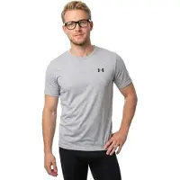 Under Armour UA Tech Vent SS-GRY Heren Sportshirt - Halo Grijs - Zwart