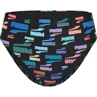 Puma Dames All Over Logo Bikini Slip (Zwart/Multi)