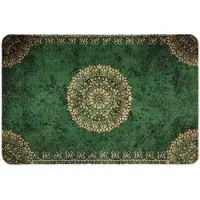 Famanu – Gebruiksvriendelijke deurmat, Orient Green, 40 x 60 cm, antislip en wasbaar, vuilafschermende mat voor binnen en buiten