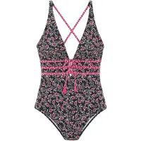 LASCANA Badpak magenta / zwart / wit