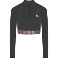 Gym King Impact-crop-top met halve ritssluiting voor dames (Leisteen/Perzik)