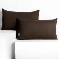 Famanu – Kussenhoezen set van 2, 50 x 60 cm, jersey katoen, bruin