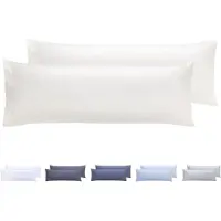 Famanu – Set van 2 kussenslopen, extra zachte microvezel, hypoallergeen, 90 x 40 cm, beige