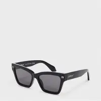 OFF-WHITE Off White Unisex-zonnebril voor volwassenen in Cincinnati-stijl met kattenoogmontuur (Zwart/Donkergrijs)