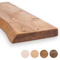 Famanu – Rustiek wandrek met levendige rand, 80 cm x 22 cm x 3,8 cm, donkere eiken look, ideaal voor decoratie en opslag