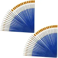 Typecat 200 Pieces Kids Paint Brushes Set for Watercolor Oil Painting Flat +Pointed Brush for Body Face Nail Art