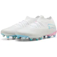 Puma FUTURE 9 MATCH Wit FG/AG uniseks voetbalschoenen, Blauw/Roze/Wit, Maat 44