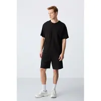 Tommy Life Heren Oversized Katoenmix T-Shirt en Shorts Set