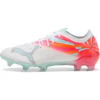 Puma Ultra Nitro 7 Ultimate Brilliance Gras Voetbalschoenen (FG) Dames Wit Feloranje Roze Lichtblauw