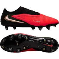 Nike Phantom 6 Low Elite IJzeren-Nop Voetbalschoenen (SG) Pro Player Zwart Felrood Goud