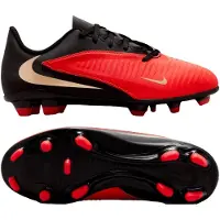 Nike Phantom 6 Low Club Gras / Kunstgras Voetbalschoenen (MG) Kids Zwart Felrood Goud