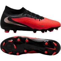 Nike Phantom 6 High Academy Gras / Kunstgras Voetbalschoenen (MG) Zwart Felrood Goud