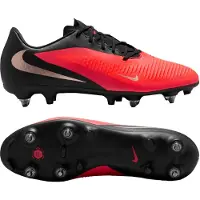 Nike Phantom 6 Low Academy IJzeren-Nop Voetbalschoenen (SG) Anti-Clog Zwart Felrood Goud