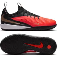 Nike Phantom 6 Low Academy Zaalvoetbalschoenen (IN) Kids Zwart Felrood Goud
