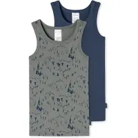 Schiesser Onderhemd 'Fine Rib Multi' donkerblauw / kaki