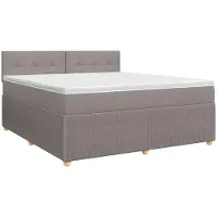 vidaXL Boxspringbed met matras met hoofdeinde Taupe 140 x 190 cm Stof