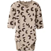 Name it BABY romper met panterprint - beige Meisjes Stretchkatoen Ronde hals - maat 86