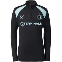 Castore Feyenoord Trainingstrui 1/4-Zip 2026-2027 Kids Zwart Lichtblauw