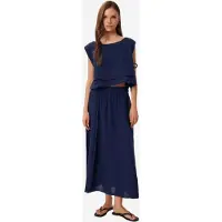 Happiness İstanbul Katoenen Mouwloze Blouse en Wijde Rok Set