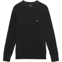 Lyle & Scott Herentrui met geribde mouwen en raglanpas (Zwart ijs)