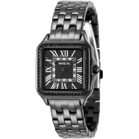Invicta Angel 50581 Dameshorloge - Quartz Uurwerk - Roestvrij Staal met Zwarte Wijzerplaat - 28 mm