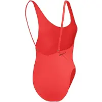 Speedo Dames Effen Scoop Neck Badpak (Rood)