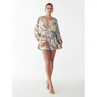 St MRLO Jumpsuit 'Maya' lichtblauw / bruin / geel