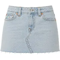 True Religion Sadie effen denim minirok voor dames (Glanzend/Vervaagd)