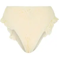 Brave Soul Bikinibroekje met gehaakt paneel en hoge taille voor dames (Geel)