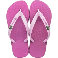 Ipanema Platte teenslippers voor dames met de Braziliaanse vlag (Lila)