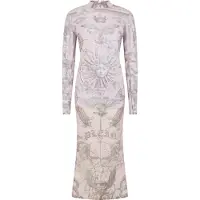Philipp Plein Tulle Maxi Dress Open Back Butterfly Tattoo