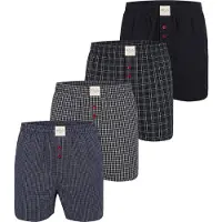 Phil&Co. Heren wijde boxershorts mulitpack 4-pack zwart