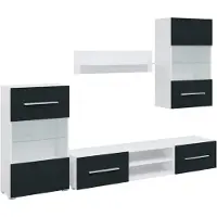 vidaXL 5-delige Tv-meubels met LED-verlichting bewerkt hout matindigo