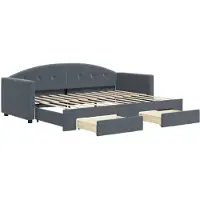 vidaXL Slaapbank onderschuifbed en lades 80x200 cm fluweel donkergrijs