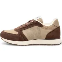 Woden Sneakers laag 'Ronja' beige / chocoladebruin