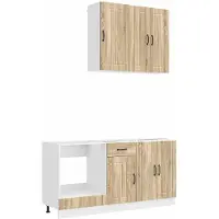 vidaXL Keukenblok LUCCA 5 st Sonoma Eiken Bewerkt hout
