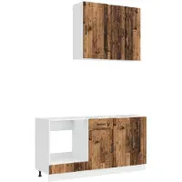 vidaXL Keukenblok LUCCA 5 st Oud hout Bewerkt hout