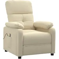 vidaXL Massagestoel stof crèmekleurig