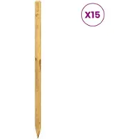 vidaXL Schuttingpalen 15 st Bruin 150 cm Massief grenenhout