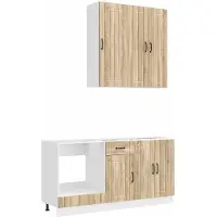 vidaXL Keukenblok LUCCA 5 st Sonoma Eiken Bewerkt hout
