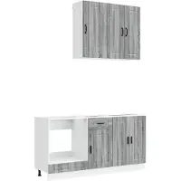 vidaXL Keukenblok PORTO 5 st Grijs Sonoma Bewerkt hout