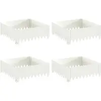 vidaXL Gazonrand 4 st 60 x 60 x 20 cm Staal Wit