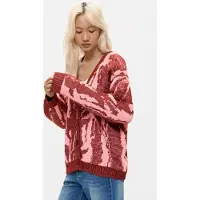Desigual Gebreid vest rosa / rood