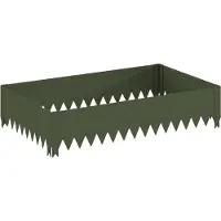 vidaXL Gazonrand 100 x 60 x 20 cm Staal Olijfgroen