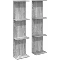 vidaXL Wandplank 2 st Grijs Sonoma 22 x 15 x 100 cm