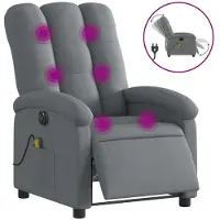 vidaXL Massagestoel elektrisch verstelbaar stof donkergrijs