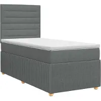 vidaXL Boxspringbed met matras Donkergrijs 90 x 200 cm Stof