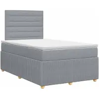 vidaXL Boxspringbed met matras Lichtgrijs 120 x 190 cm Stof