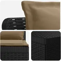vidaXL 4-Zits Tuin Sofa met Kussens Rieten Look PP Antraciet